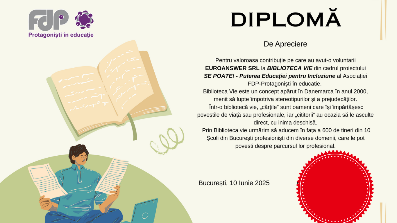 Building Bridges: Our Romanian Team Champions Inclusivity with “The Living Library” Project!